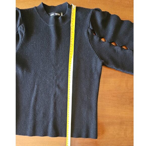Love Token Ophelia Cut Sleeve Sweater, Black, NEW,  Size S - Picture 7 of 14